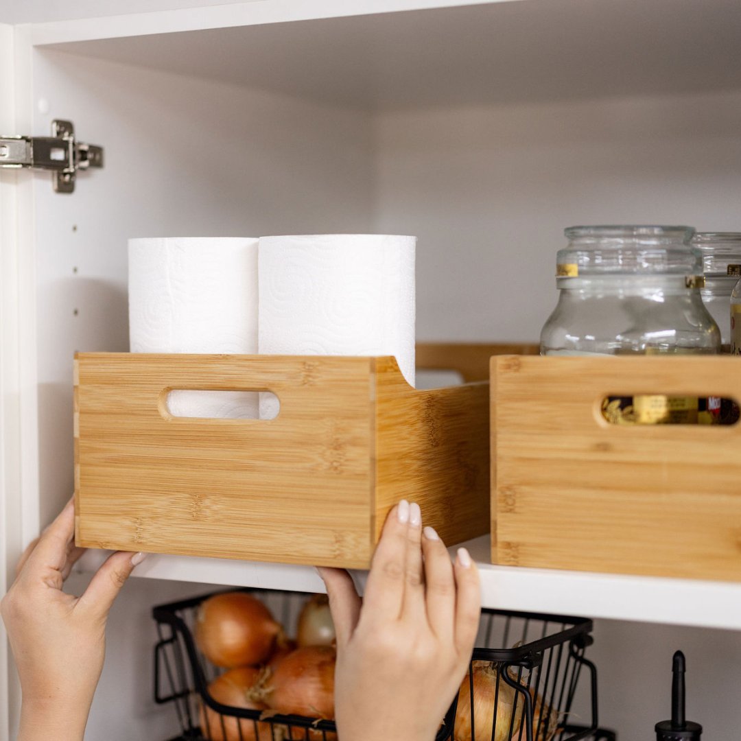 Bamboo Collection of Storage Tubs, Lazy Susans and more