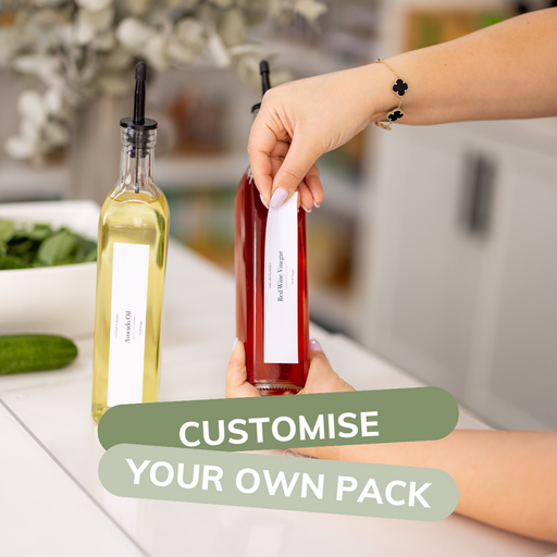 Custom Oil & Vinegar Stickers - 4 Label Pack - Little Label Co The Home of Organisation For Kitchen, Bathroom, Laundry & More