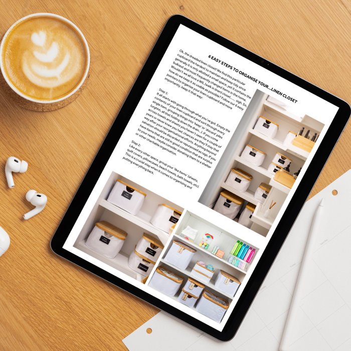 2025 LLC Home Organisation E-Guide. get tips and trips form home organisation experts at little label co. 