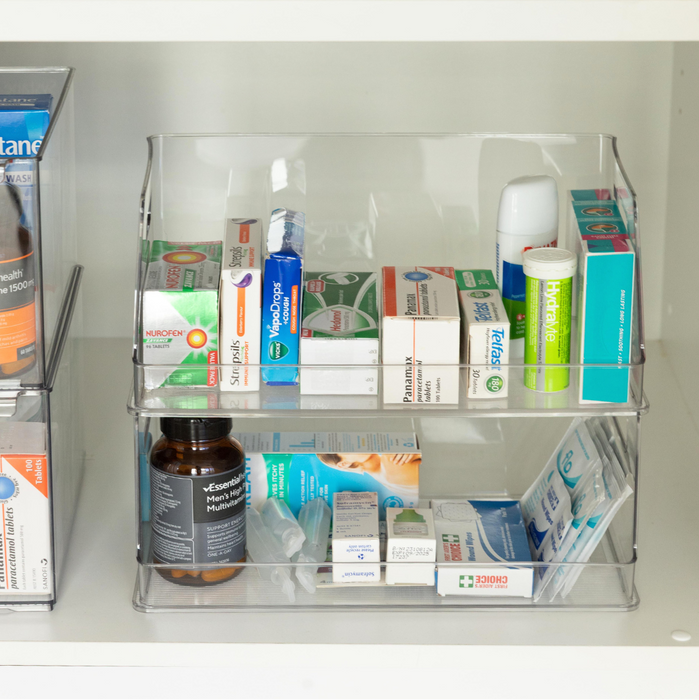 Clear Stackable Organiser Large (Pack of 2)
