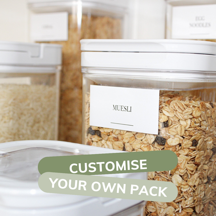 Custom Rectangle Flip Canister Stickers - 6 Label Pack - Little Label Co The Home of Organisation For Kitchen, Bathroom, Laundry & More