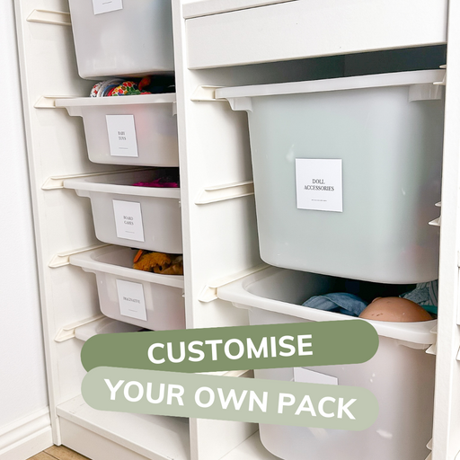Custom Toyroom Organisation Stickers - 6 Label Pack - Little Label Co The Home of Organisation For Kitchen, Bathroom, Laundry & More