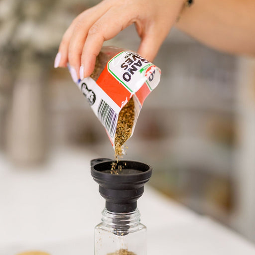 Black Foldable Silicone Funnel - Little Label Co The Home of Organisation For Kitchen, Bathroom, Laundry & More