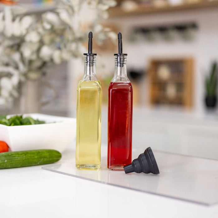 Clear Oil & Vinegar Bottle - 500ml - Little Label Co The Home of Organisation For Kitchen, Bathroom, Laundry & More