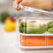 Fridge Organiser with Drainage Plug - Set of 2 for Fridge storage and organisation. Keep your food fresher in our storage containers.  Great for Meal Prep and Fridge organisation