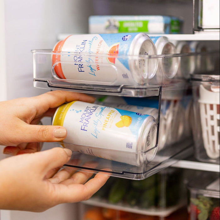 2 Level Rotating Can Organiser Large Cans - for fridge organisation and pantry storage.