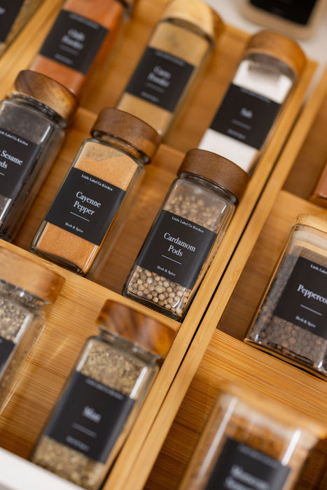 Herb & Spice Stickers Square Pack x 84 Labels - Little Label Co The Home of Organisation For Kitchen, Bathroom, Laundry & More