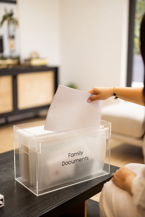 Acrylic Document Organiser © - Little Label Co The Home of Organisation For Kitchen, Bathroom, Laundry & More