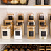 Square Bamboo Glass Pantry Pack for pantry organisation and food storage. Little Label Co Air Tight Containers for Pantry Organisation and Food Storage. 