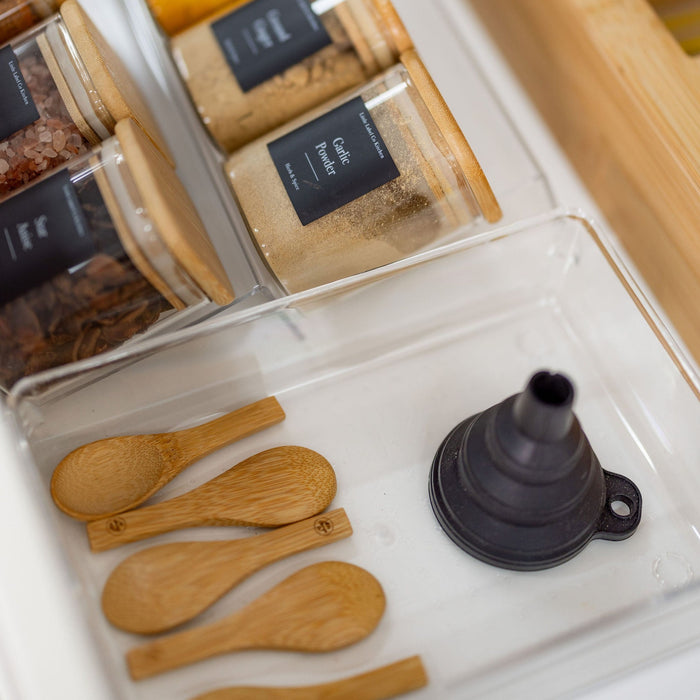 Black Foldable Silicone Funnel - Little Label Co The Home of Organisation For Kitchen, Bathroom, Laundry & More