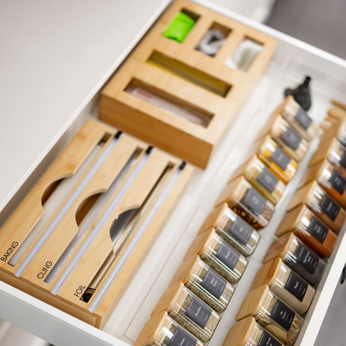 Bamboo Sandwich Bag Organiser - Little Label Co The Home of Organisation For Kitchen, Bathroom, Laundry & More