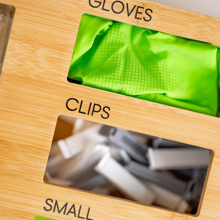 Bamboo Sandwich Bag Organiser - Little Label Co The Home of Organisation For Kitchen, Bathroom, Laundry & More