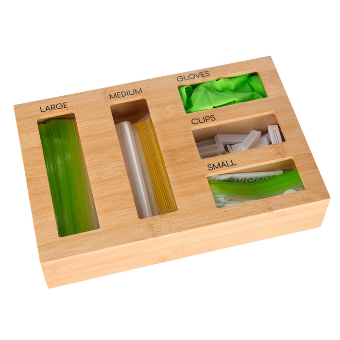 Bamboo Sandwich Bag Organiser - Little Label Co The Home of Organisation For Kitchen, Bathroom, Laundry & More