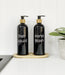 500ml Plastic Pump Bottles with Bamboo Tray (Black) - Little Label Co - Bathroom Accessories - 20%, Bathroom & Cleaning, Bathroom Organisation, Catchoftheday, Kitchen Organisation, Laundry Organisation, Refillable Bottles, Value Packs