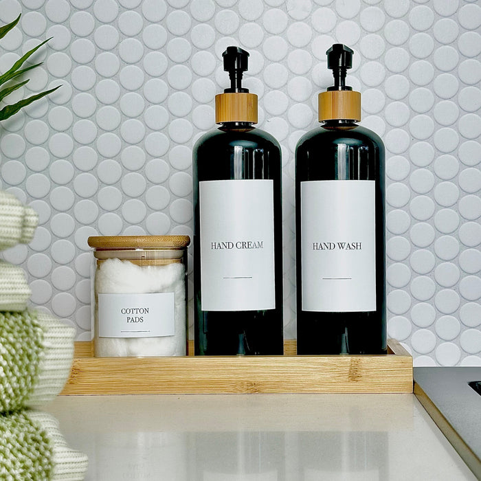 Bamboo Rectangle Tray - Little Label Co The Home of Organisation For Kitchen, Bathroom, Laundry & More