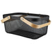 Dark Grey Linen Storage Basket and Black Mesh Handy Basket - 6 Set - Little Label Co The Home of Organisation For Kitchen, Bathroom, Laundry & More