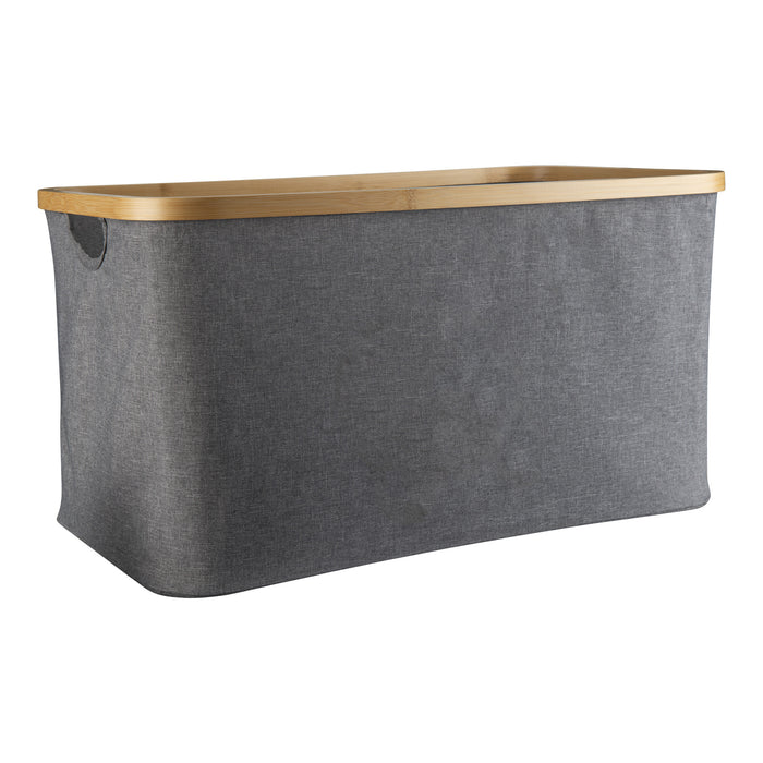 Dark Grey Linen Storage Basket and Black Mesh Handy Basket - 6 Set - Little Label Co The Home of Organisation For Kitchen, Bathroom, Laundry & More