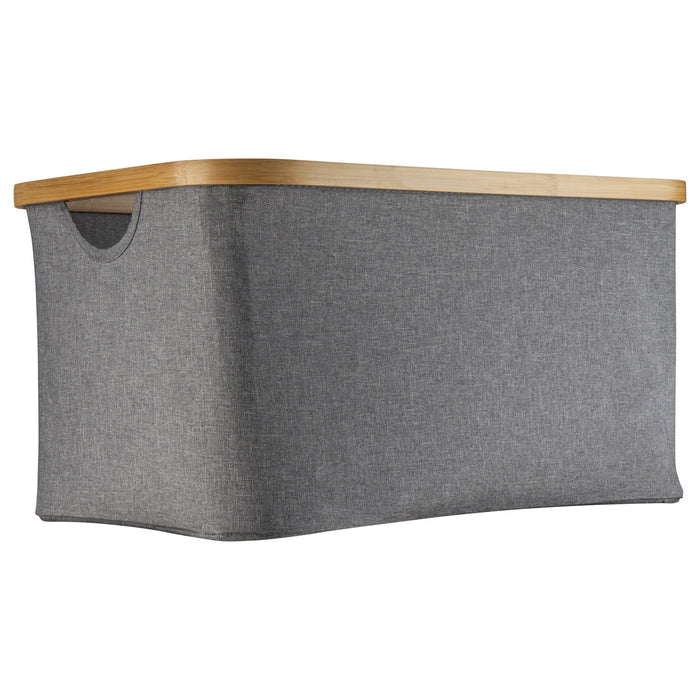 Dark Grey Linen Storage Basket and Black Mesh Handy Basket - 6 Set - Little Label Co The Home of Organisation For Kitchen, Bathroom, Laundry & More