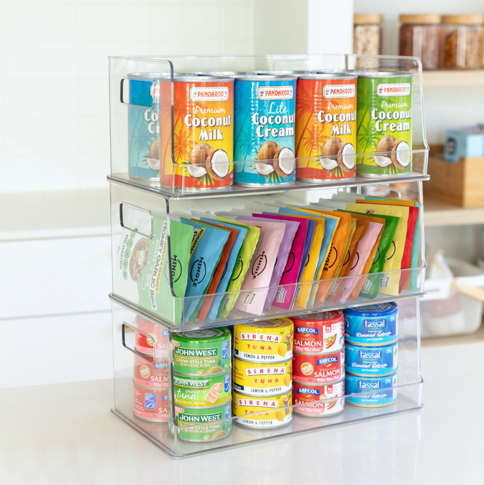 Clear Stackable Organiser Large (Pack of 2)
