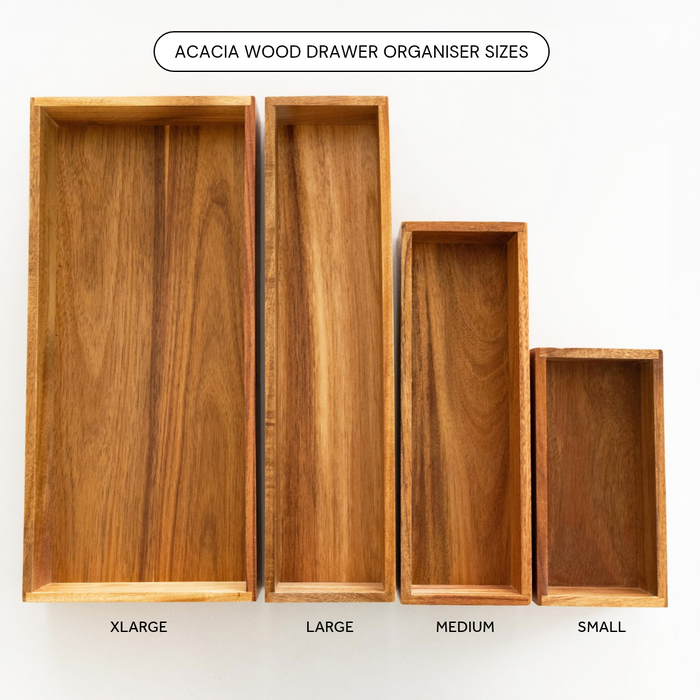 Acacia Wood Drawer Organiser - Medium