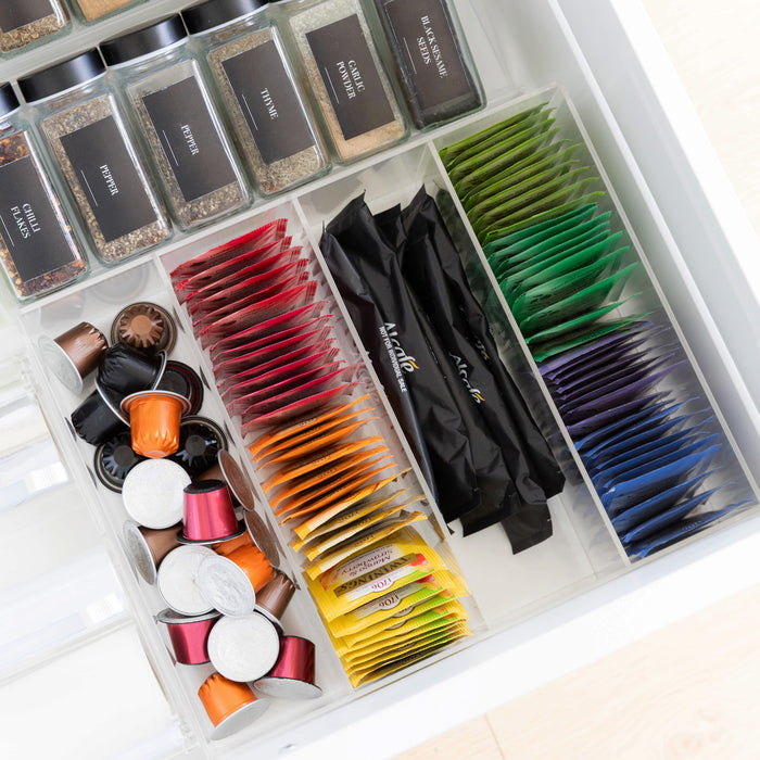 Acrylic Stackable Modular Organiser with Dividers - 31cm