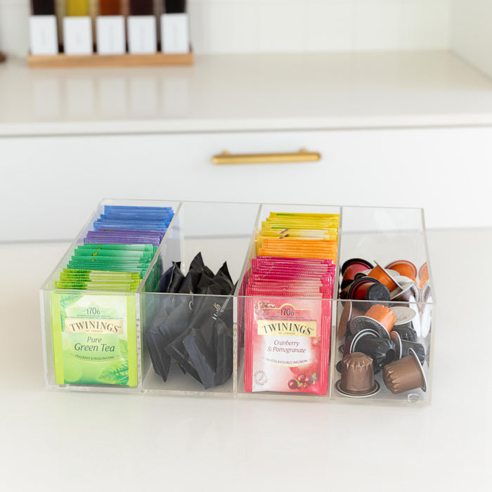 Acrylic Stackable Modular Organiser with Dividers - 31cm