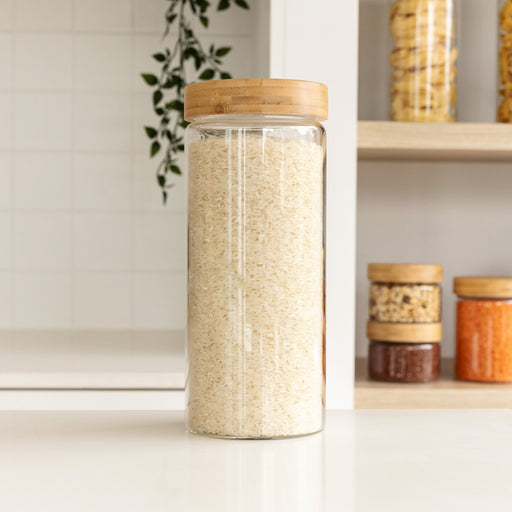 Bamboo Glass Pantry Jar - 2L - Little Label Co Australia - The Home of Organisation For Kitchen, Bathroom, Laundry & More