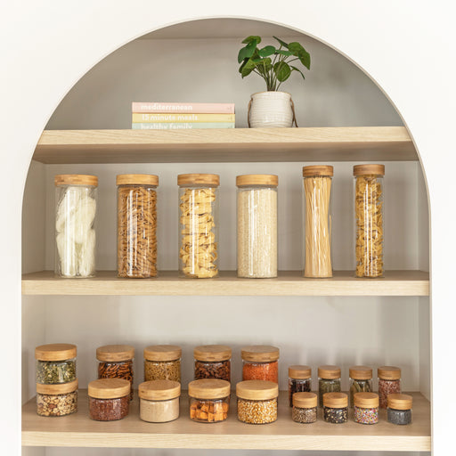 Deluxe Bamboo Glass Jar Pack - Little Label Co Australia - The Home of Organisation For Kitchen, Bathroom, Laundry & More