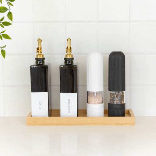 Bamboo Countertop Seasoning Station (Green Book Bottles) - Little Label Co Australia - The Home of Organisation For Kitchen, Bathroom, Laundry & More