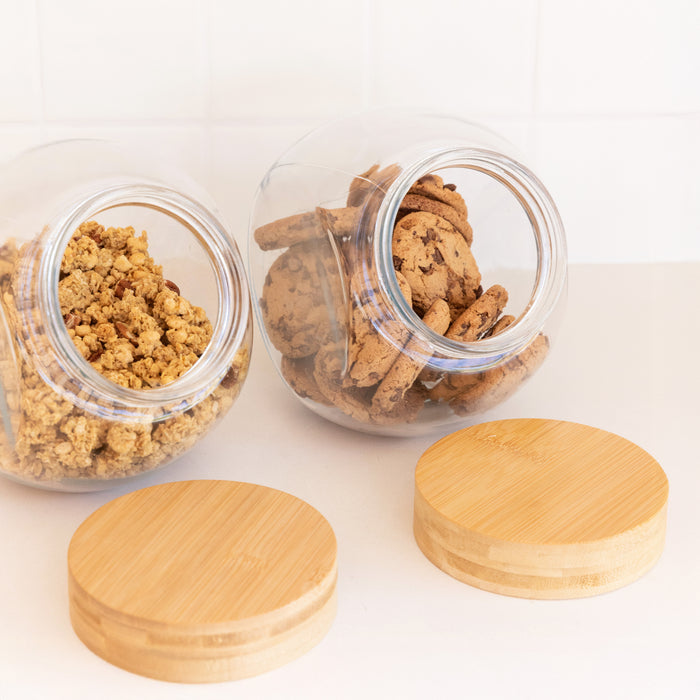 Glass Snack Jar with Bamboo Lid - 2L - Little Label Co Australia - The Home of Organisation For Kitchen, Bathroom, Laundry & More