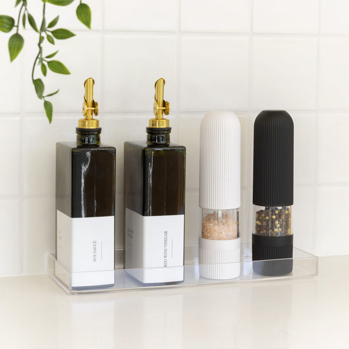 Clear Countertop Seasoning Station (Green Book Bottles) - Little Label Co Australia - The Home of Organisation For Kitchen, Bathroom, Laundry & More