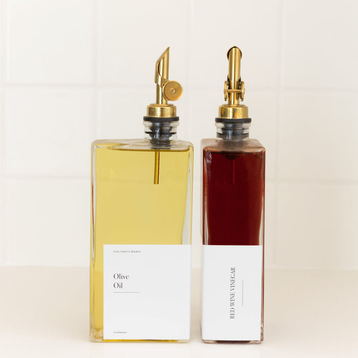 Oil & Vinegar Rectangle Book Bottle 500ml - Little Label Co Australia - The Home of Organisation For Kitchen, Bathroom, Laundry & More
