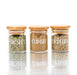 small glass Pantry Container for herb and spice storage 75ml glass jar with bamboo lid. home organisation pantry jar for spice rack 