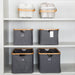 Dark Grey Linen Storage Basket and White Mesh Handy Basket - 6 Set - Little Label Co The Home of Organisation For Kitchen, Bathroom, Laundry & More