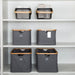 Dark Grey Linen Storage Basket and Black Mesh Handy Basket - 6 Set - Little Label Co The Home of Organisation For Kitchen, Bathroom, Laundry & More