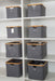 Dark Grey Linen Storage Basket - 8 Set - Little Label Co The Home of Organisation For Kitchen, Bathroom, Laundry & More