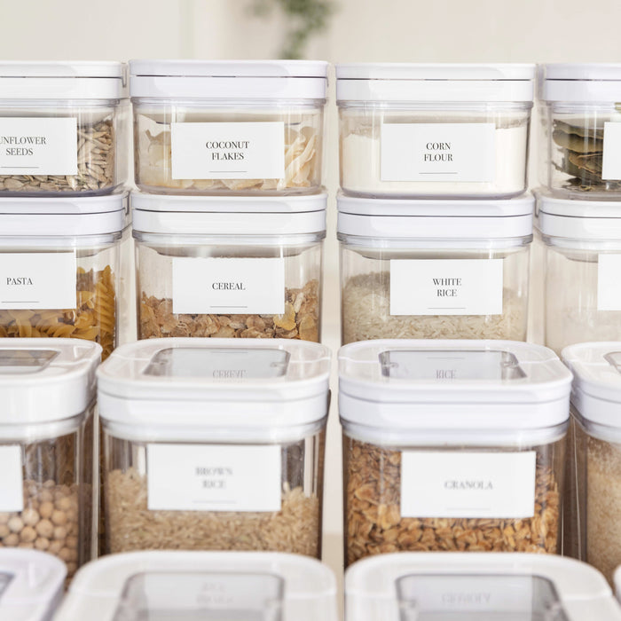 White Flip Canister - 1.1L - Little Label Co The Home of Organisation For Kitchen, Bathroom, Laundry & More
