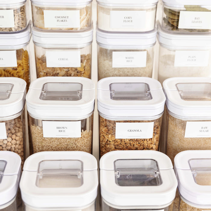 White Flip Canister Value Pack x 16 - Little Label Co The Home of Organisation For Kitchen, Bathroom, Laundry & More