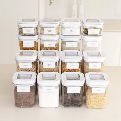 White Flip Canister Value Pack x 16 - Little Label Co Australia The Home of Organisation For Kitchen, Bathroom, Laundry & More