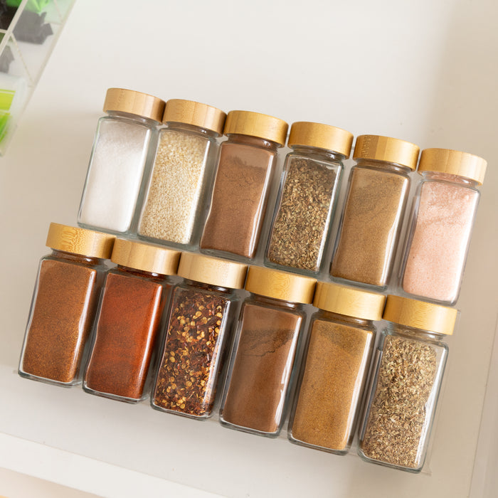 Bamboo Drawer Spice Rack Pack - Little Label Co Australia - The Home of Organisation For Kitchen, Bathroom, Laundry & More