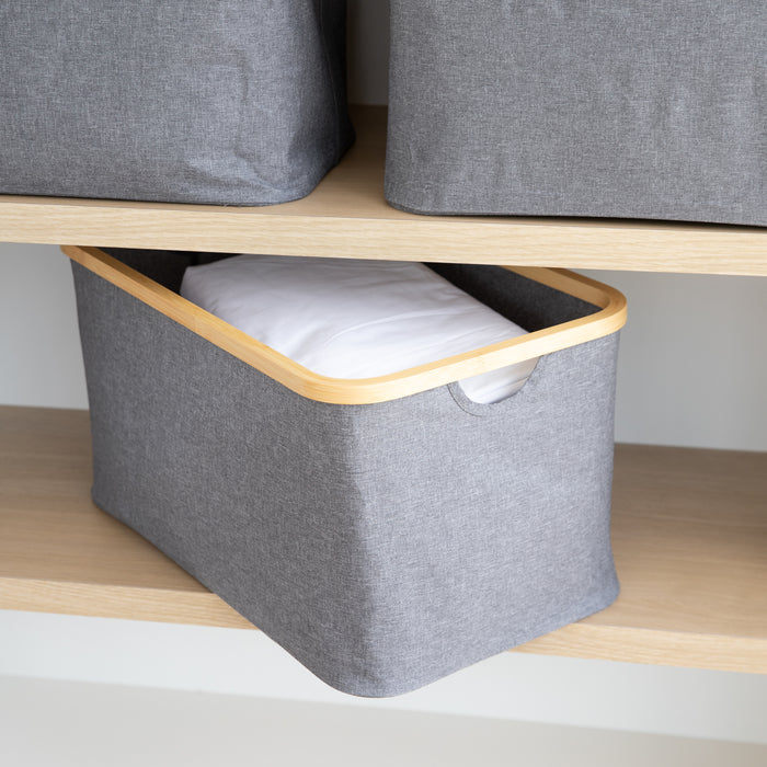 Dark Grey Linen Basket - Large - Little Label Co The Home of Organisation For Kitchen, Bathroom, Laundry & More