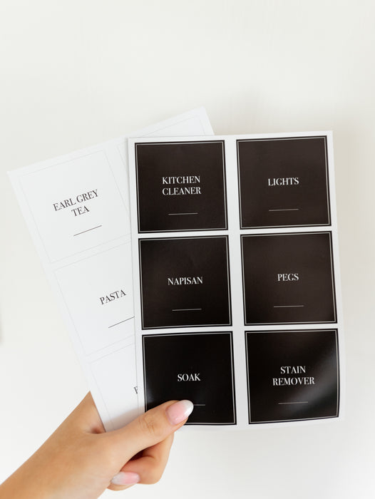 Laundry Cleaning Stickers Square Pack x 30 Labels - Little Label Co The Home of Organisation For Kitchen, Bathroom, Laundry & More