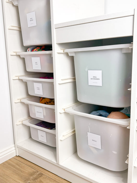 Toyroom Organisation Stickers - 36 Pack - Little Label Co The Home of Organisation For Kitchen, Bathroom, Laundry & More