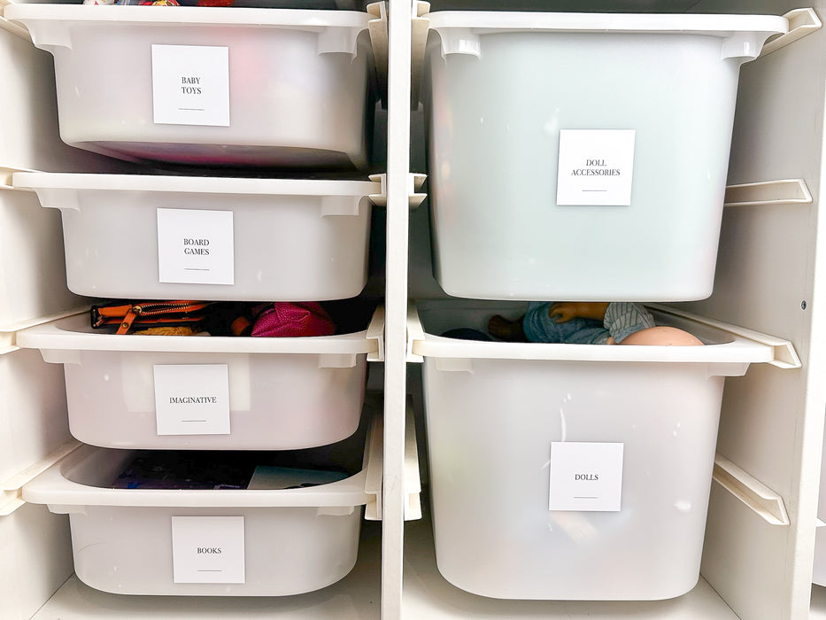 Toyroom Organisation Stickers - 36 Pack - Little Label Co The Home of Organisation For Kitchen, Bathroom, Laundry & More