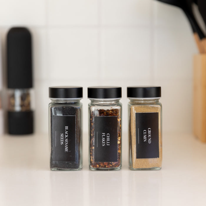 Black Shaker Spice Jar - 125ml - Little Label Co Australia - The Home of Organisation For Kitchen, Bathroom, Laundry & More