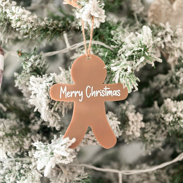 Personalised Christmas Gingerbread Acrylic Baubles (with label) - Little Label Co Australia - The Home of Organisation For Kitchen, Bathroom, Laundry & More