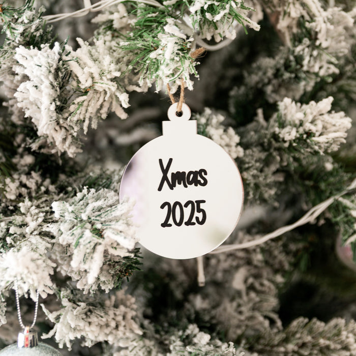 Personalised Christmas Round Acrylic Baubles (with label) - Little Label Co Australia - The Home of Organisation For Kitchen, Bathroom, Laundry & More