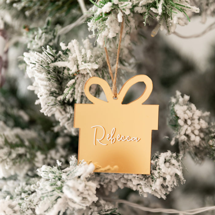 Personalised Christmas Gift Box Acrylic Baubles (with label) - Little Label Co Australia - The Home of Organisation For Kitchen, Bathroom, Laundry & More