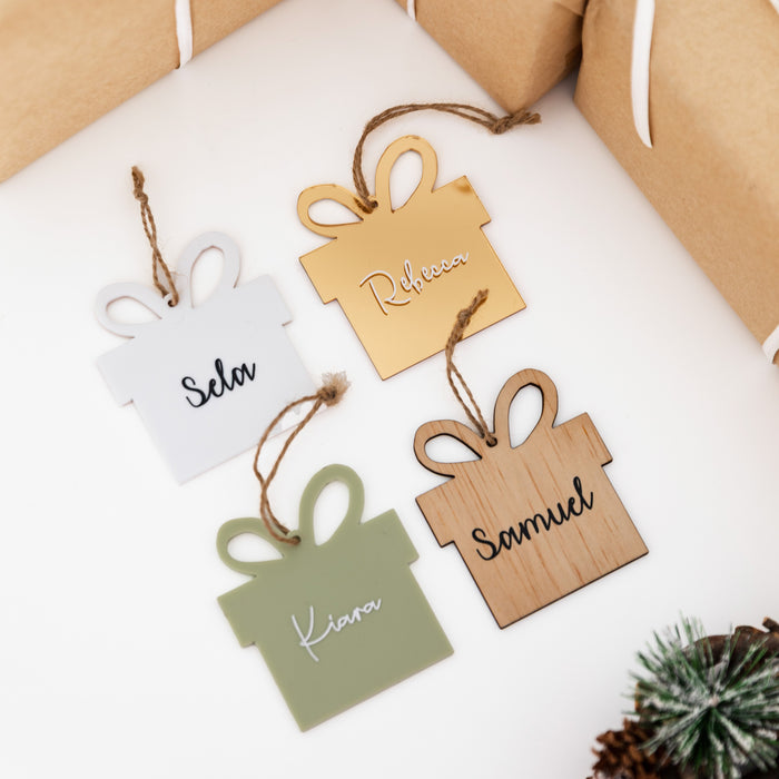 Personalised Christmas Gift Box Acrylic Baubles (with label) - Little Label Co Australia - The Home of Organisation For Kitchen, Bathroom, Laundry & More