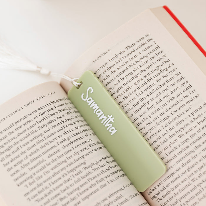 Personalised Acrylic/Bamboo Bookmark with tassel (includes label) - Little Label Co Australia - The Home of Organisation For Kitchen, Bathroom, Laundry & More